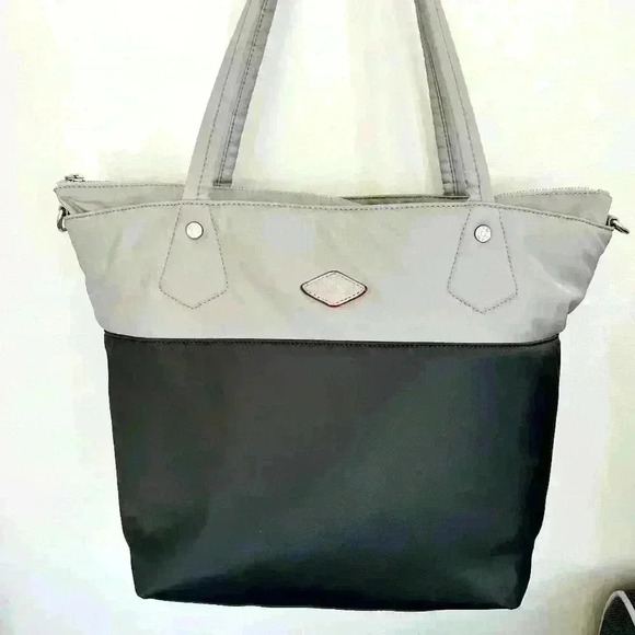 MZ Wallace Large Soho Travel Tote Two Tone Grey